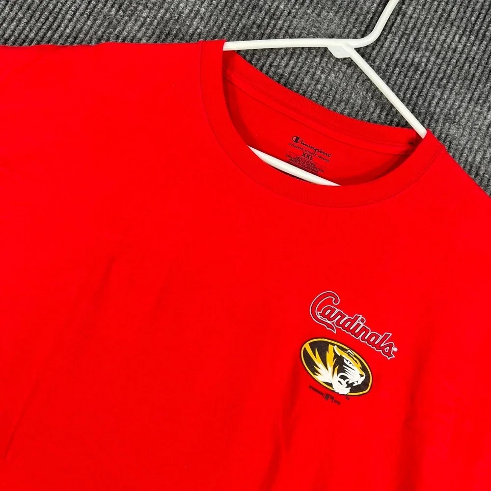 St. Louis Cardinals Missouri Tigers Shirt Mens 2XL XXL Red Short Sleeve MLB NCAA - Picture 5 of 11